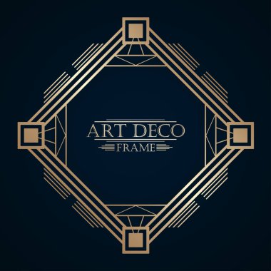 Vintage retro art deco çerçeve metin ve altın gradyan. Tasarım şablonu. Vektör çizim eps 10