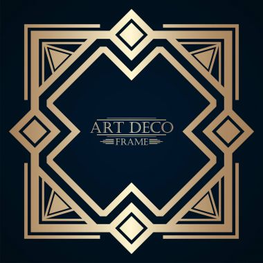Vintage retro art deco çerçeve metin ve altın gradyan. Tasarım şablonu. Vektör çizim eps 10