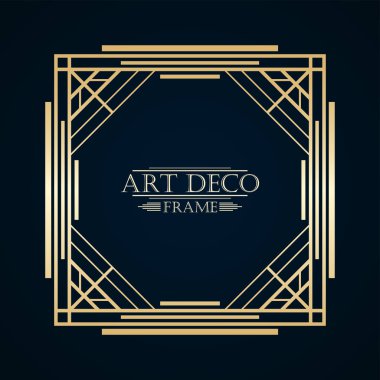 Vintage retro art deco çerçeve metin ve altın gradyan. Tasarım şablonu. Vektör çizim eps 10