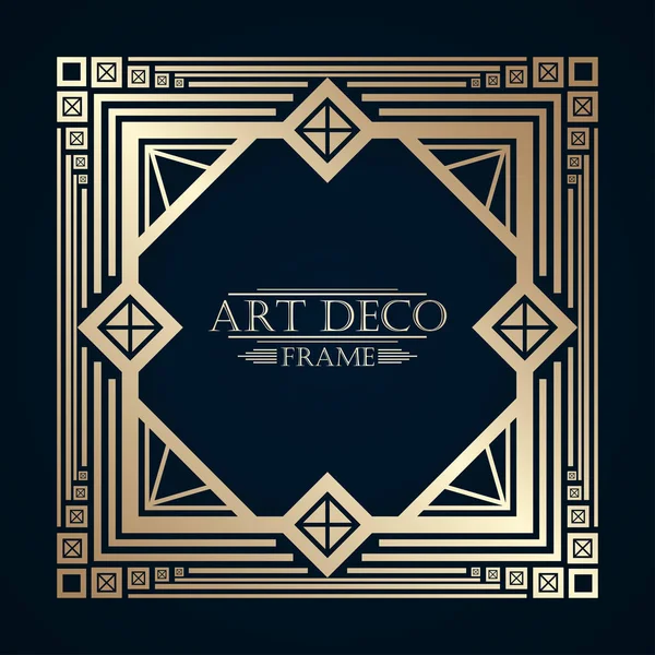 Vintage retro art deco çerçeve metin ve altın gradyan. Tasarım şablonu. Vektör çizim eps 10
