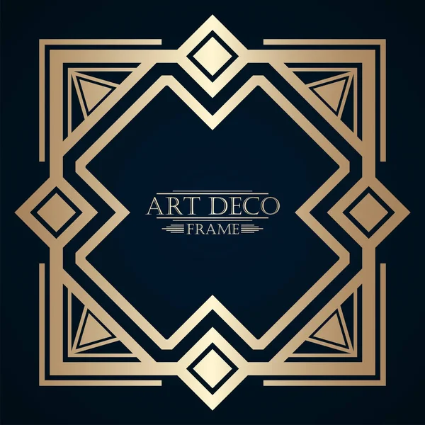 Vintage retro art deco çerçeve metin ve altın gradyan. Tasarım şablonu. Vektör çizim eps 10