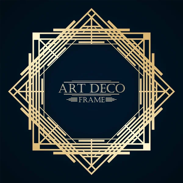 Vintage retro art deco çerçeve metin ve altın gradyan. Tasarım şablonu. Vektör çizim eps 10