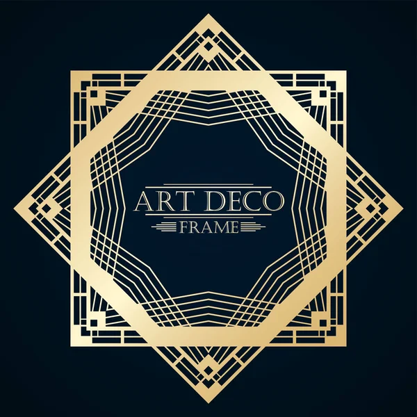 Vintage retro art deco çerçeve metin ve altın gradyan. Tasarım şablonu. Vektör çizim eps 10