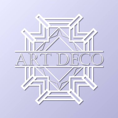 Vintage retro beyaz art deco çerçeve metin üzerinde gri mavi arka plan ile. Tasarım şablonu. Vektör çizim eps10