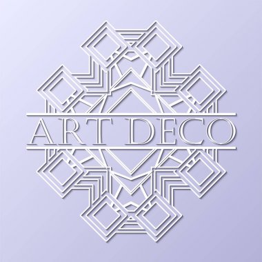 Vintage retro beyaz art deco çerçeve metin üzerinde gri mavi arka plan ile. Tasarım şablonu. Vektör çizim eps10