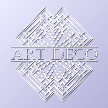 Vintage retro beyaz art deco çerçeve metin üzerinde gri mavi arka plan ile. Tasarım şablonu. Vektör çizim eps10