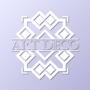 Vintage retro beyaz art deco çerçeve metin üzerinde gri mavi arka plan ile. Tasarım şablonu. Vektör çizim eps10