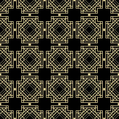 Dekoratif art deco seamless modeli. Tasarım şablonu. Vektör çizim eps10