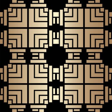 Art deco vintage seamless modeli. Tasarım şablonu. Vektör çizim eps10