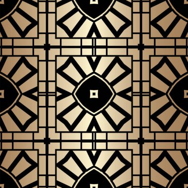 Art deco vintage seamless modeli. Tasarım şablonu. Vektör çizim eps10