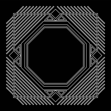 Art deco süs vintage çerçeve. Tasarım şablonu. Vektör çizim eps10