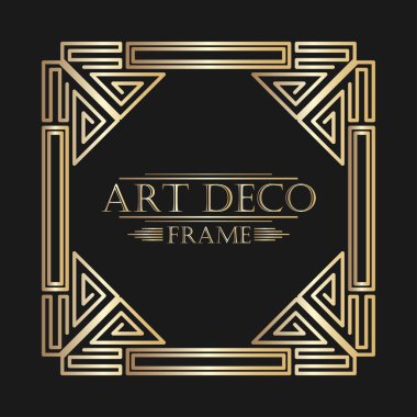 Art deco süs vintage çerçeve. Tasarım şablonu. Vektör çizim eps10