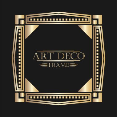 Art deco süs vintage çerçeve. Tasarım şablonu. Vektör çizim eps10