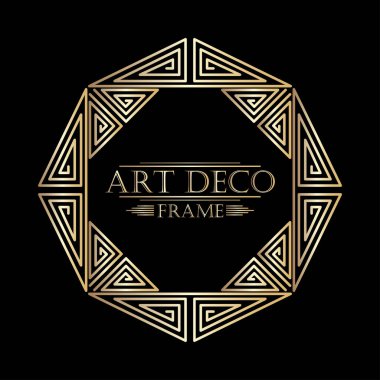 Art deco süs vintage çerçeve. Tasarım şablonu. Vektör çizim eps10