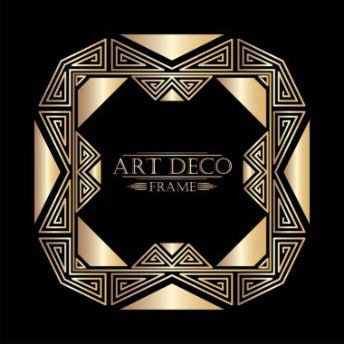 Art deco süs vintage çerçeve. Tasarım şablonu. Vektör çizim eps10