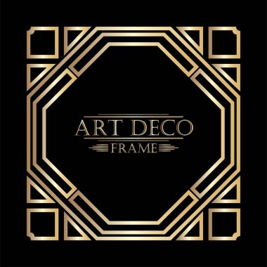 Art deco süs vintage çerçeve. Tasarım şablonu. Vektör çizim eps10
