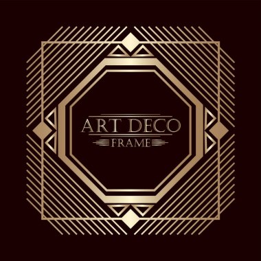 Art deco süs vintage çerçeve. Tasarım şablonu. Vektör çizim eps10