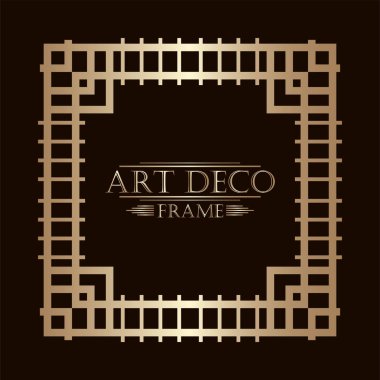 Art deco süs vintage çerçeve. Tasarım şablonu. Vektör çizim eps10