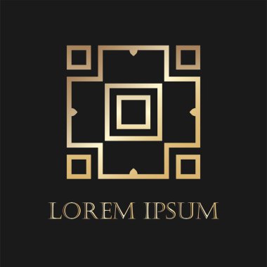 Art deco altın süs logosunu görmeniz gerekir. Tasarım şablonu. Vektör çizim eps10