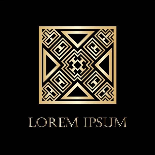 Art deco altın süs logosunu görmeniz gerekir. Tasarım şablonu. Vektör çizim eps10
