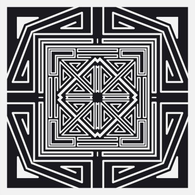 Siyah-beyaz sanat deco süs arka plan. Tasarım şablonu. Vektör çizim eps10