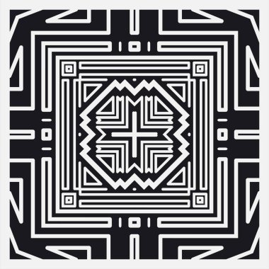 Siyah-beyaz sanat deco süs arka plan. Tasarım şablonu. Vektör çizim eps10