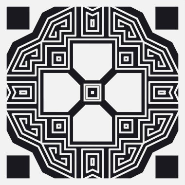 Siyah-beyaz sanat deco süs arka plan. Tasarım şablonu. Vektör çizim eps10