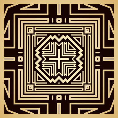 Altın art deco süs arka plan. Tasarım şablonu. Vektör çizim eps10