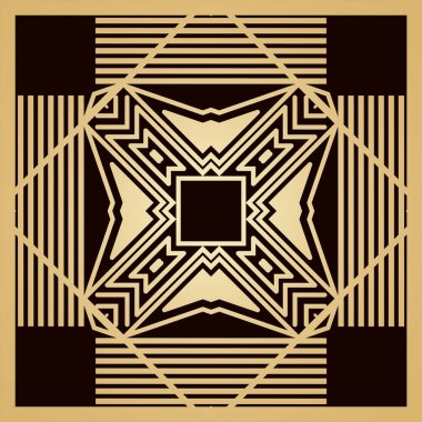 Altın art deco süs arka plan. Tasarım şablonu. Vektör çizim eps10