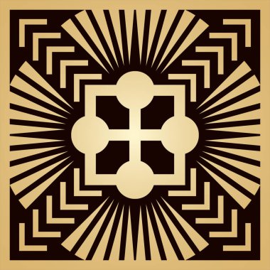 Altın art deco süs arka plan. Tasarım şablonu. Vektör çizim eps10