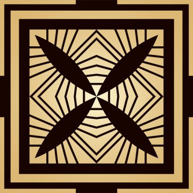 Altın art deco süs arka plan. Tasarım şablonu. Vektör çizim eps10