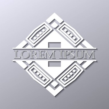 Lüks art deco beyaz vektör çerçeve. Logo, rozet club, bar, kafe, Restoran, otel, butik için etiket.