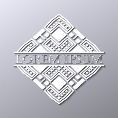 Lüks art deco beyaz vektör çerçeve. Logo, rozet club, bar, kafe, Restoran, otel, butik için etiket.