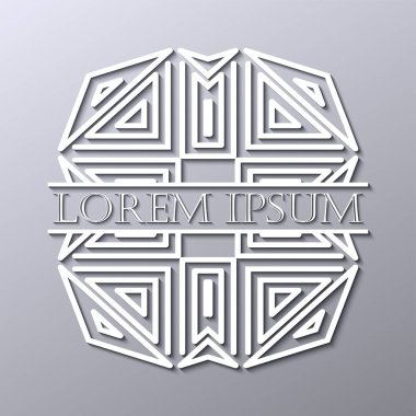 Lüks art deco beyaz vektör çerçeve. Logo, rozet club, bar, kafe, Restoran, otel, butik için etiket.