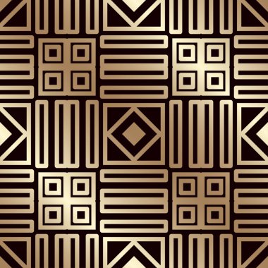 Art deco vintage seamless modeli. Tasarım şablonu. Vektör çizim eps10