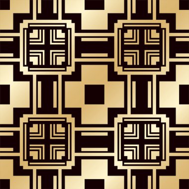 Art deco vintage seamless modeli. Tasarım şablonu. Vektör çizim eps10