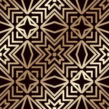 Art deco vintage seamless modeli. Tasarım şablonu. Vektör çizim eps10