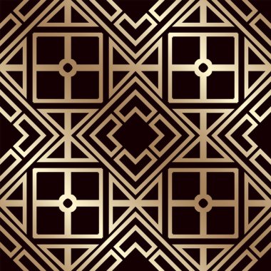Art deco vintage seamless modeli. Tasarım şablonu. Vektör çizim eps10