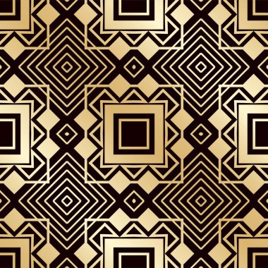 Art deco vintage seamless modeli. Tasarım şablonu. Vektör çizim eps10