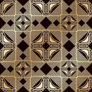 Art deco vintage seamless modeli. Tasarım şablonu. Vektör çizim eps10