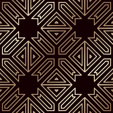 Art deco vintage seamless modeli. Tasarım şablonu. Vektör çizim eps10