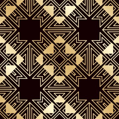 Art deco vintage seamless modeli. Tasarım şablonu. Vektör çizim eps10