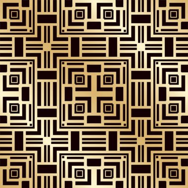 Art deco vintage seamless modeli. Tasarım şablonu. Vektör çizim eps10