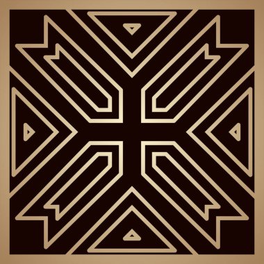 Altın art deco süs arka plan. Tasarım şablonu. Vektör çizim eps10