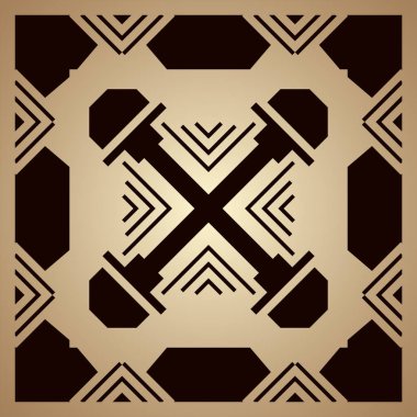 Altın art deco süs arka plan. Tasarım şablonu. Vektör çizim eps10