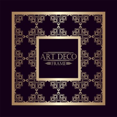 Art deco süs vintage çerçeve. Tasarım şablonu. Vektör çizim eps10