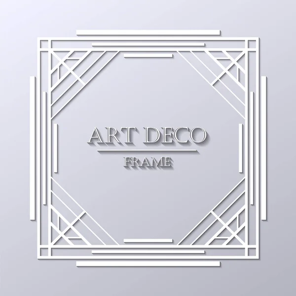 Vintage retro beyaz art deco çerçeve gri arka plan üzerinde metin ile. Tasarım şablonu. Vektör çizim eps 10
