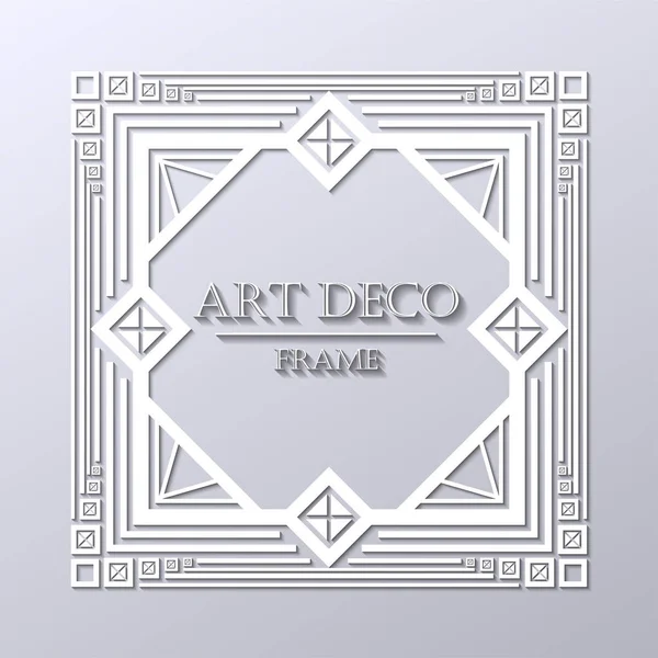 Vintage retro beyaz art deco çerçeve gri arka plan üzerinde metin ile. Tasarım şablonu. Vektör çizim eps 10