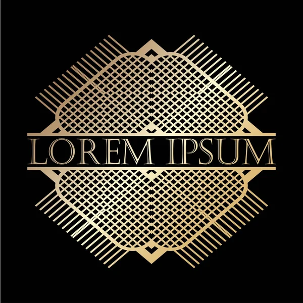 Lüks vintage art deco altın vektör çerçeve. Logo, rozet club, bar, kafe, Restoran, otel, butik için etiket.