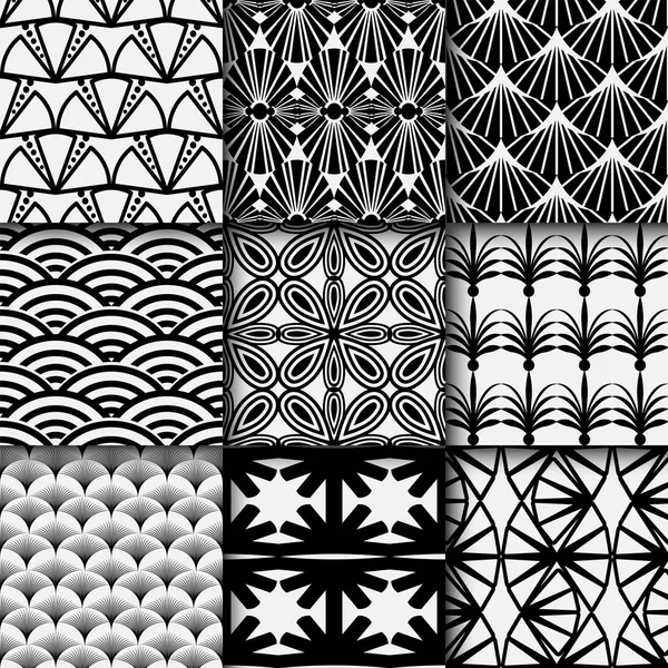 Art deco vintage Dikişsiz desen ayarlayın. Tasarım şablonu. Vektör çizim eps10